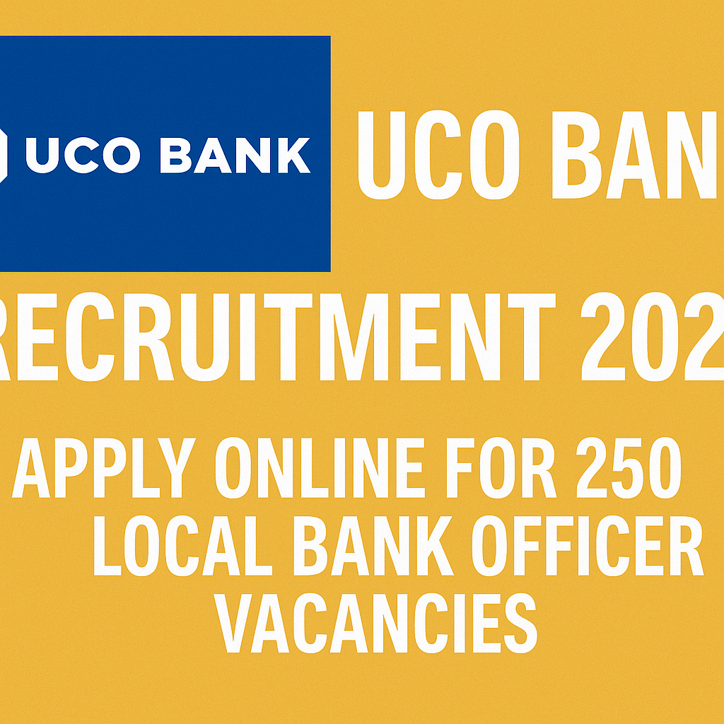 Apply online for UCO Bank Recruitment 2025 and secure one of 250 Local Bank Officer posts across India. No application fee required. Graduates aged 18–40 eligible. Don’t miss this Sarkari Naukri opportunity—apply before 5th February at ucobank.com.