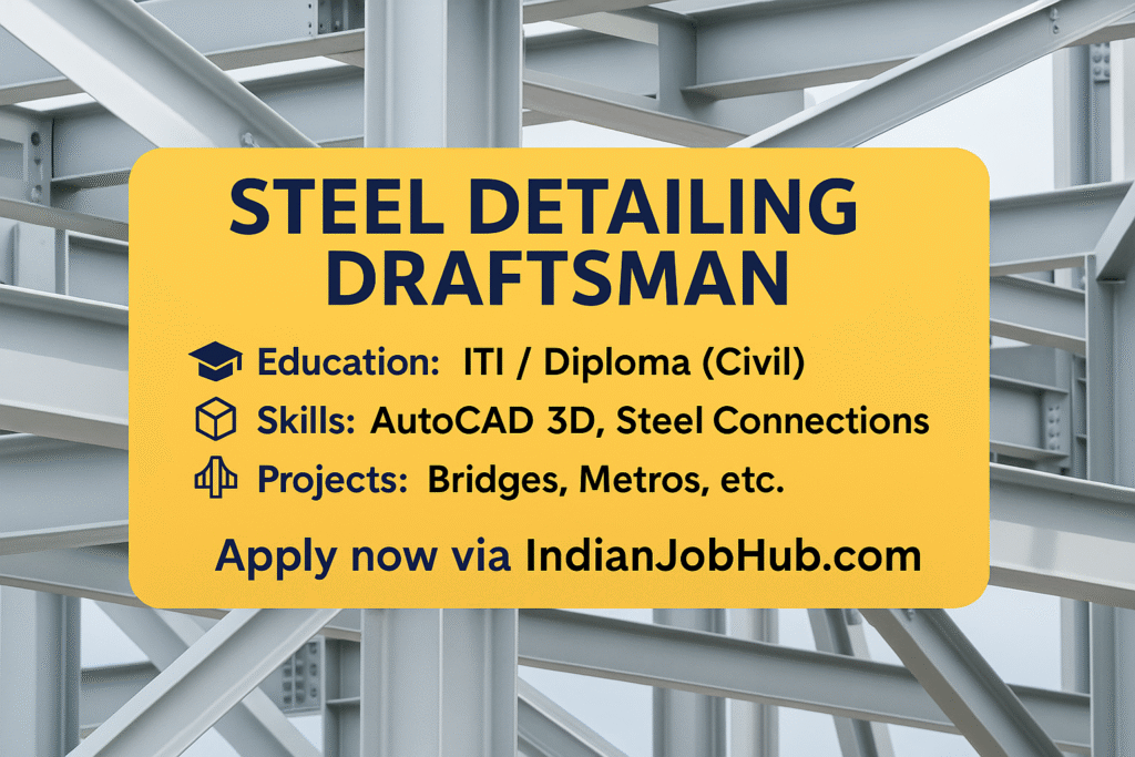Steel Detailing Draftsman – Infrastructure Projects (Bridges & Metros)