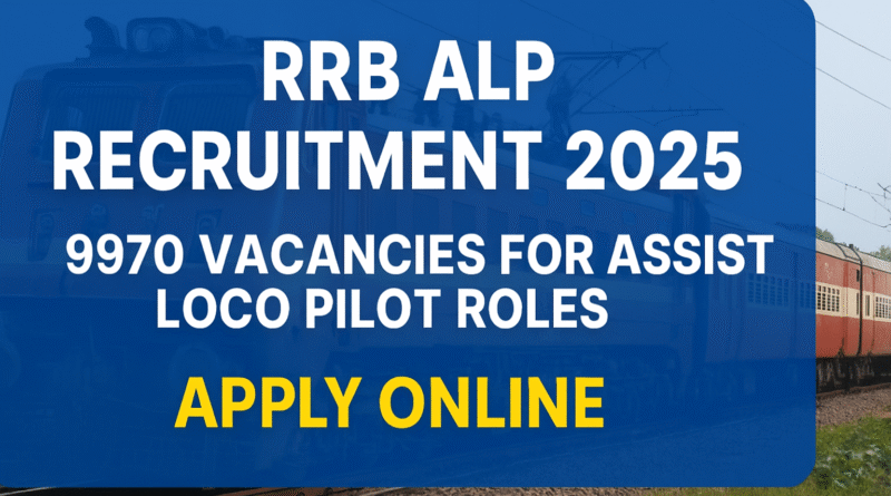 Indian Railway Recruitment 2025: Assistant Loco Pilot (ALP) – 9970 Posts