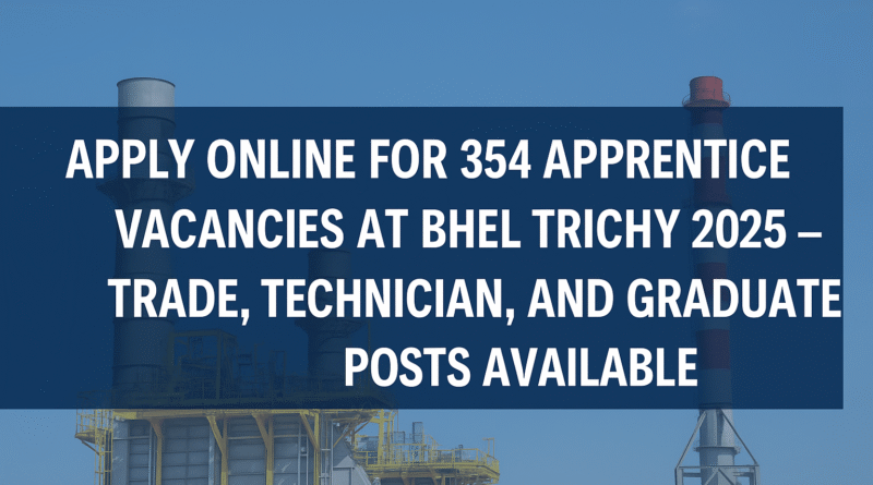 "BHEL Trichy Technician & Graduate Apprentice 2025: Diploma & B.E./B.Tech Freshers Apply Online"