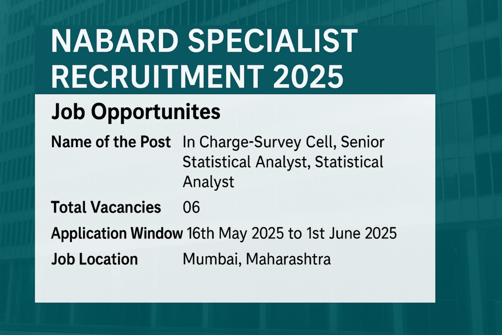 NABARD Hiring Specialists in Economics, Data Science & Analytics – 2025 Notification