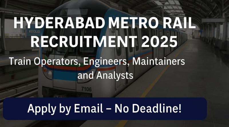 Hyderabad Metro Rail Recruitment 2025: Apply Now for Engineers, Train Operators & Technical Staff