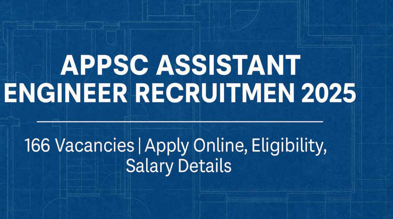"APPSC AE Recruitment 2025: 166 Assistant Engineer Posts | Notification, Apply Online"