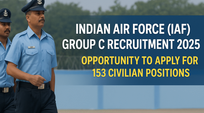 IAF Group C Civilian Recruitment 2025: 153 Vacancies for 10th & 12th Pass – Apply Now