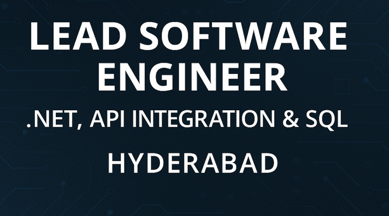 "Apply Now: Deloitte Lead Software Engineer Role – .NET Developer with SQL & API Experience"
