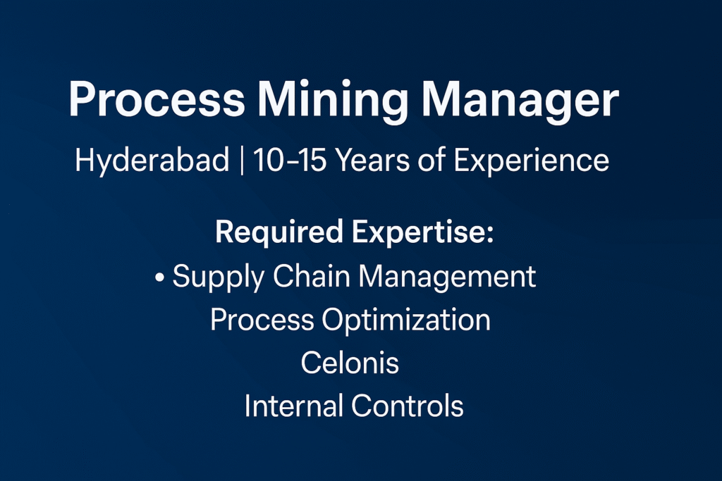 oin as Process Mining Manager in Hyderabad | Lead SCM & Internal Control Projects