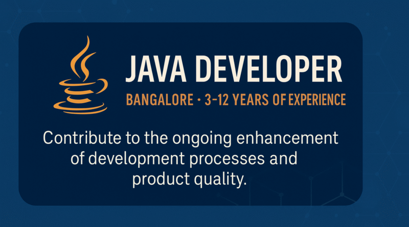 Experienced Java Developer Job in Bangalore – Apply by 30 Aug 2025 | Spring Boot & Microservices Role