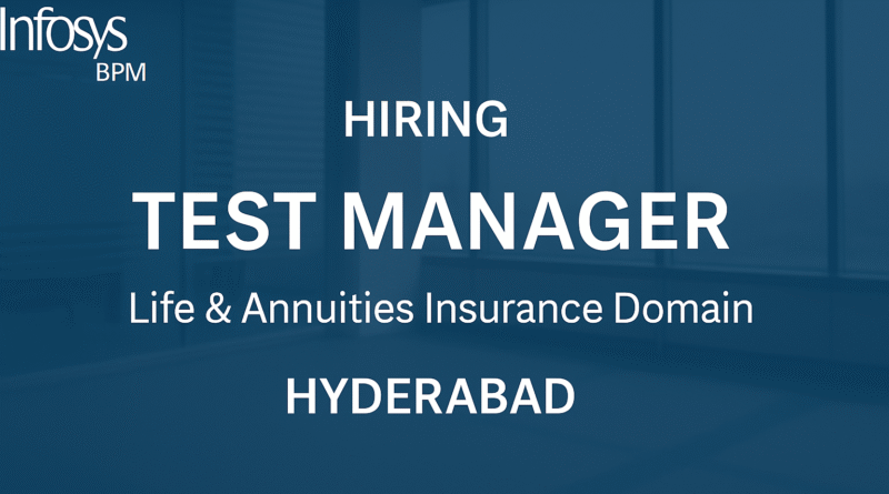 "Advance Your QA Career as Test Manager – Insurance Domain | Infosys BPM Hyderabad Jobs"