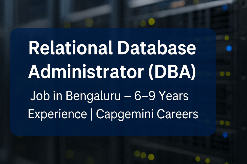 Senior DBA Job Opportunity in Bengaluru – Relational & Big Data | Capgemini Careers