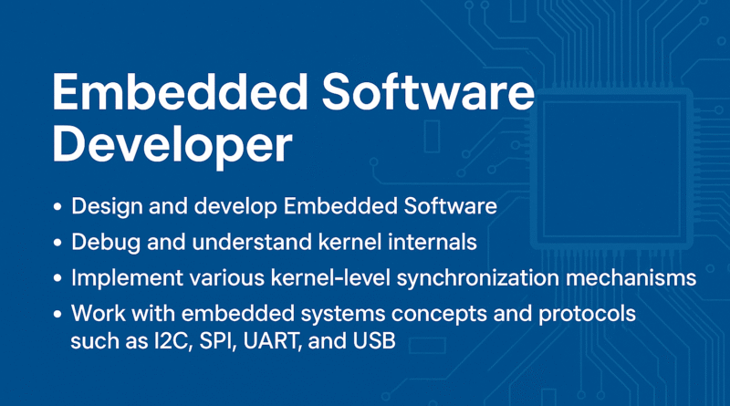 Embedded Software Developer Role – Master Real-Time Systems, Kernel Programming & Device Integration