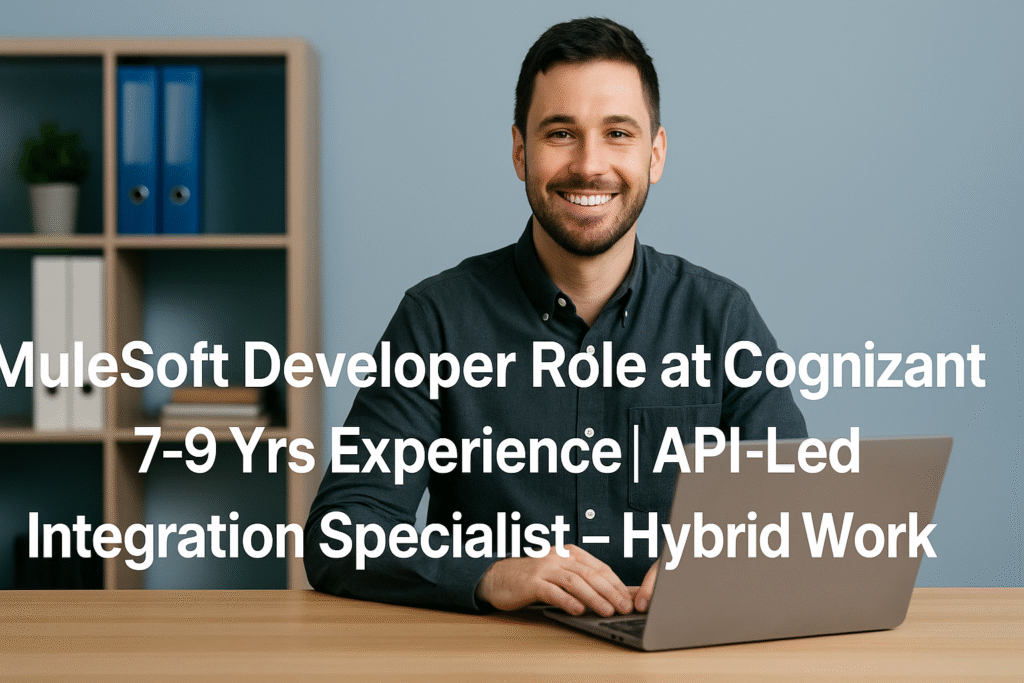 MuleSoft Developer Role at Cognizant | 7–9 Yrs Experience | API-Led Integration Specialist – Hybrid Work