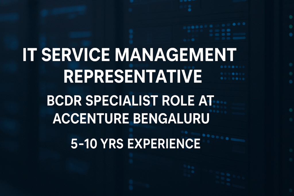5–10 Years IT Experience? Apply for Associate Manager – Service Management Role in Bengaluru