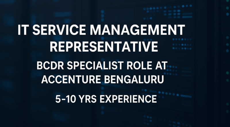5–10 Years IT Experience? Apply for Associate Manager – Service Management Role in Bengaluru
