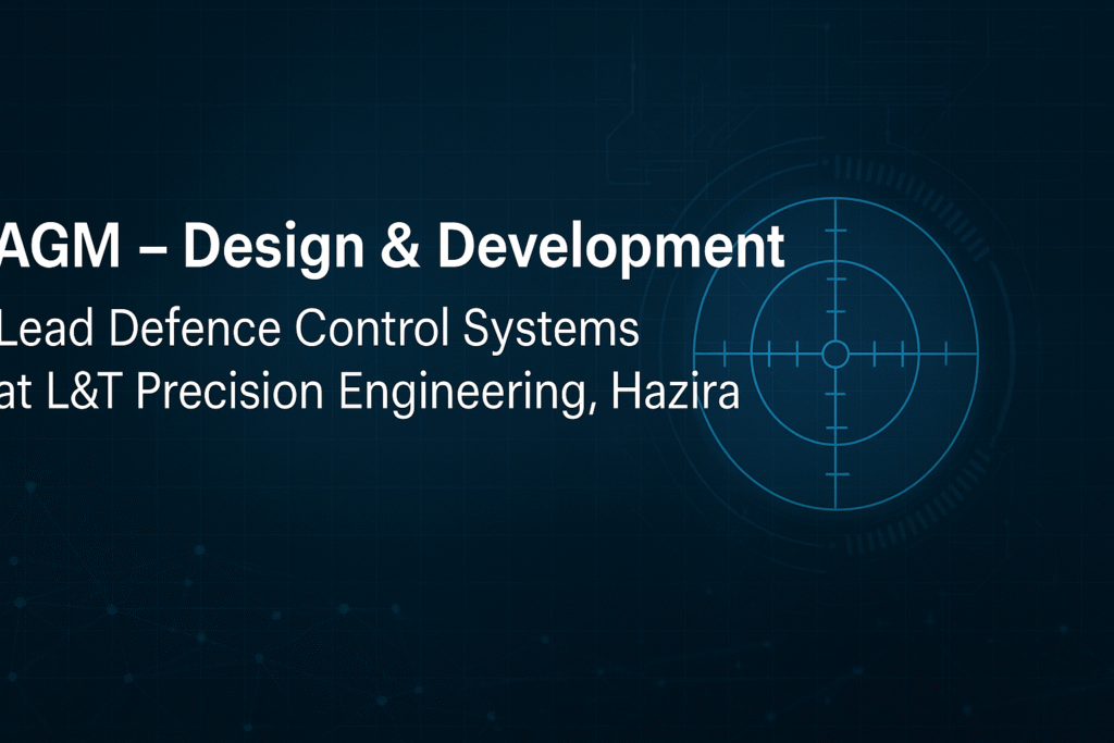 L&T Career Opportunity: AGM – Control Systems Design & Simulation Lead | Hazira