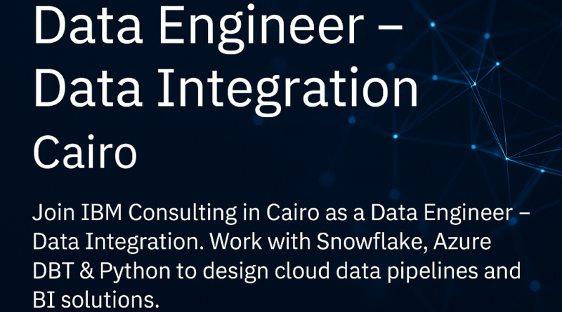 Data Engineer – Data Integration Jobs in Cairo | IBM Consulting Careers with Snowflake, Azure & DBT Expertise