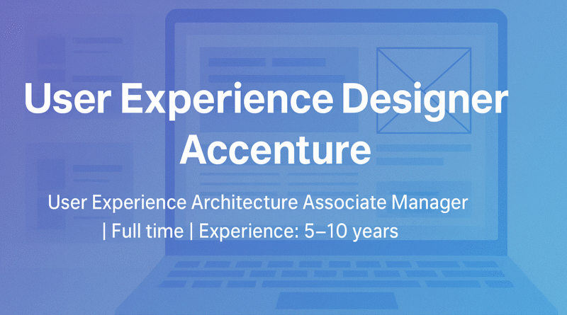 User Experience Designer Job at Accenture Gurugram | Visual Design & UX Leadership Careers